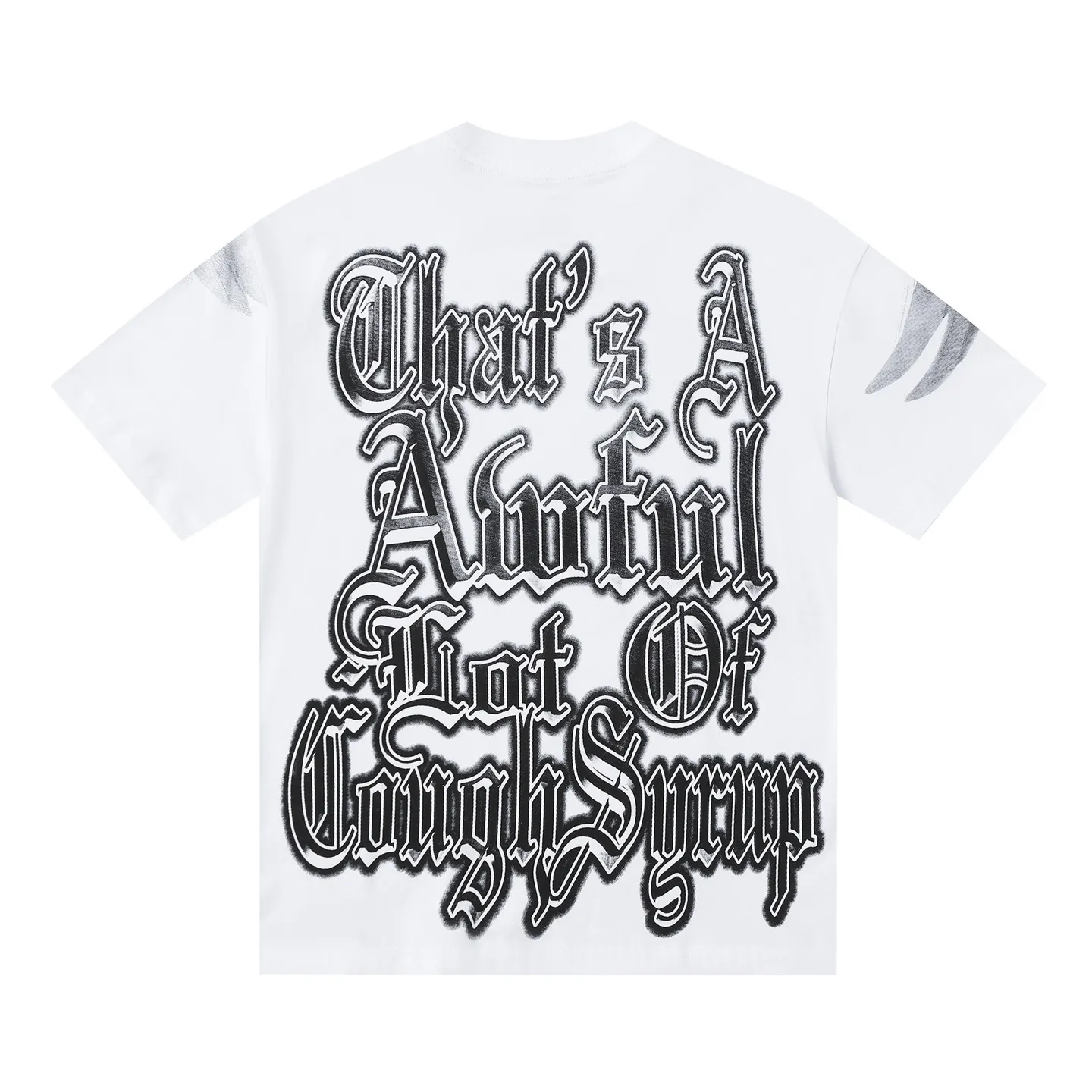 #White I THAT'S A AWFUL LOT OF COUGH SYRUP In Stock Real shot American simple trendy brand loose casual T-shirt Fabric (fabric): 32 counts Weight combed double yarn pure cotton Sizes (size): S-M L X L Color (colour): White, Black
